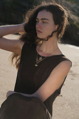 Frida Necklace in Moonstone + Topaz