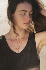 Solene Necklace in Topaz + Moonstone