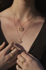 Solene Necklace in Topaz + Moonstone