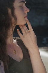 Solene Ring in Topaz + Moonstone