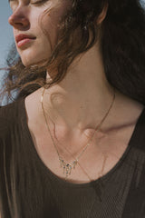 Frida Necklace in Moonstone + Topaz