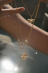 Frida Necklace in Moonstone + Topaz