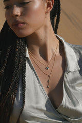 Cable Dangles in Green Onyx