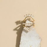 Chevron Ring in Topaz