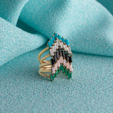Chevron Ring in Topaz