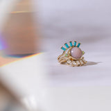 Hidden Star Ring in Pink Opal + Opal