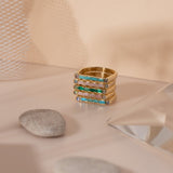 Cha Cha Ring in Green Onyx + Opal