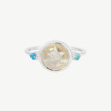 Hidden Star Ring in Moonstone + Turquoise