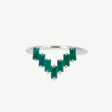 Chevron Ring in Green Onyx