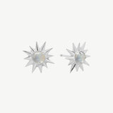 Starburst Studs in Moonstone