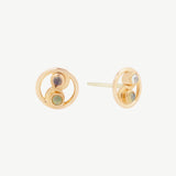 Ying Yang Studs in Moonstone/Opal