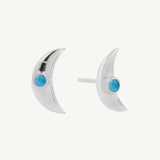 Moon Studs in Turquoise