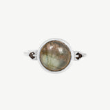 Hidden Star Ring in Labradorite + Black Spinel