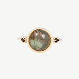 Hidden Star Ring in Labradorite + Black Spinel