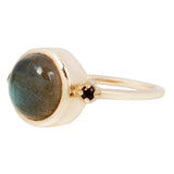 Hidden Star Ring in Labradorite + Black Spinel