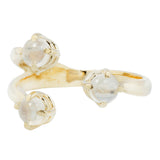 Triple Twisted Claw Ring with Stone in Moonstone
