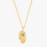 Hamsa Necklace in Turquoise - Ready to Ship