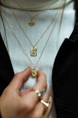 Sun and Moon Charm Necklace in Moonstone
