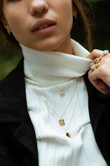 Lace Heart Necklace in Black Spinel