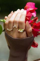 Chevron Ring in Moonstone