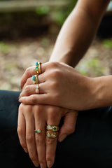 Chunky Signet in Green Onyx and Opal