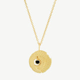 Sun and Moon Charm Necklace in Black Spinel