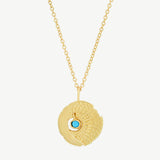 Sun and Moon Charm Necklace in Turquoise