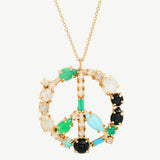 Mosaic Peace Necklace in Mermaid Palette