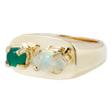 Chunky Signet in Green Onyx and Opal