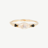 Mona Ring in Moonstone + Black Spinel