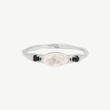 Mona Ring in Moonstone + Black Spinel