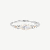 Mona Ring in Moonstone + White Topaz