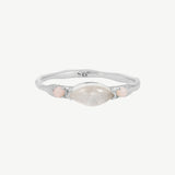 Mona Ring in Moonstone + Pink Opal