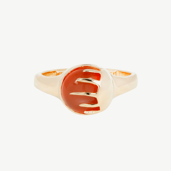 Flame Ring in Peach Moonstone