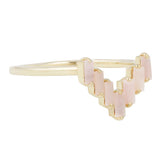Chevron Ring in Pink Opal