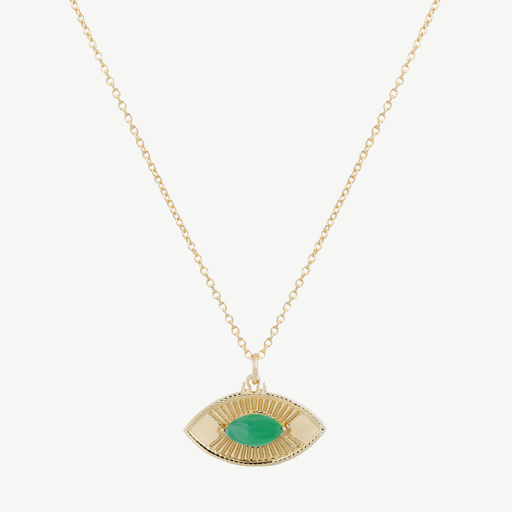 Snake Eye Necklace in Green Onyx – Studio Grun