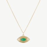 Snake Eye Necklace in Green Onyx