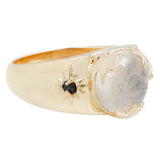 Luna Signet in Moonstone/Black Spinel