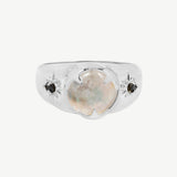 Luna Signet in Moonstone/Black Spinel