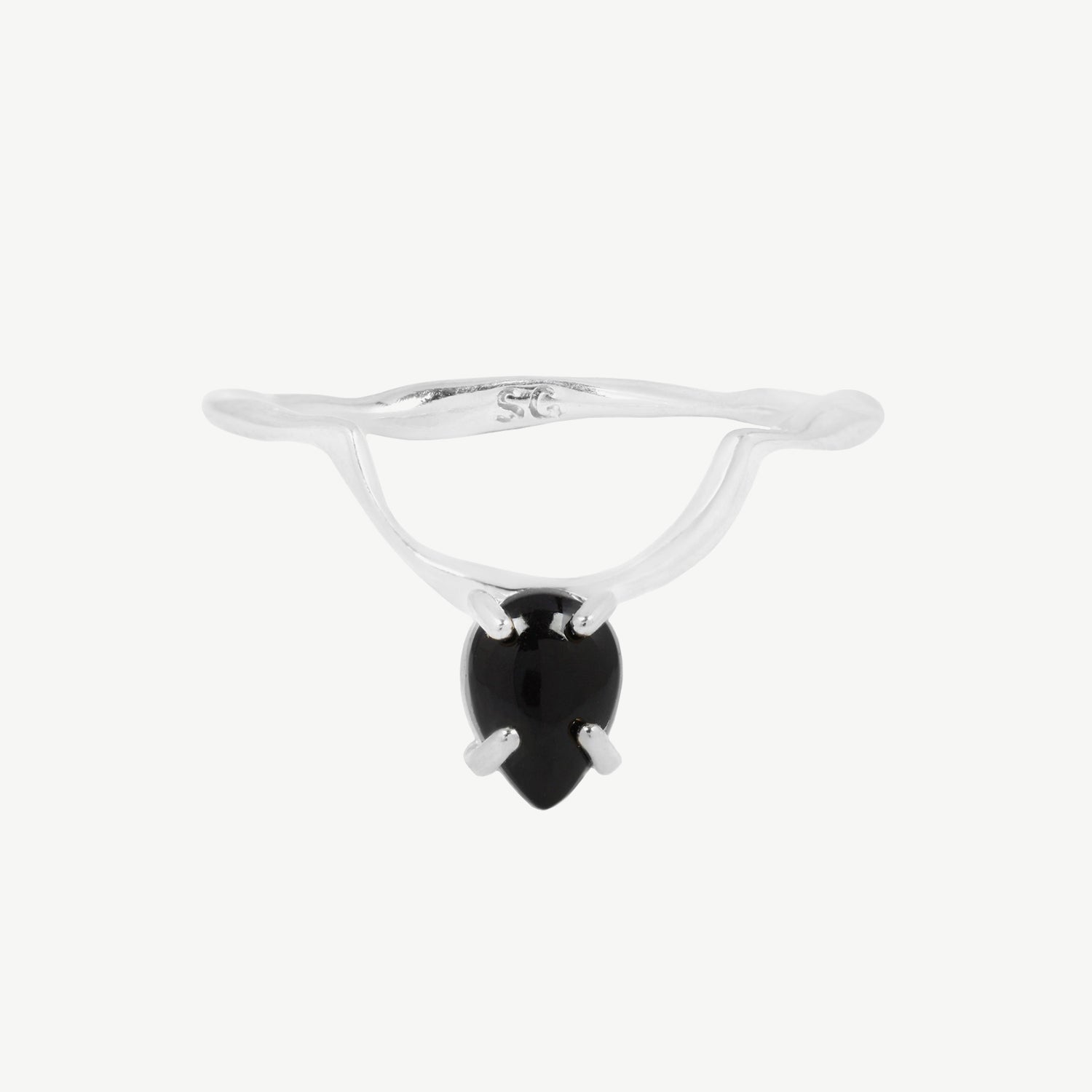Drip Ring in Black Onyx Studio Grun