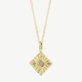 Compass Necklace in Peach Moonstone/Moonstone - Ready to Ship