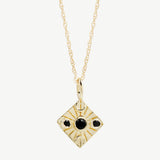 Compass Necklace in Black Onyx/Black Spinel