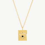 Lace Heart Necklace in Black Spinel