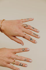 Triple Twisted Claw Ring with Stone in Pink Opal