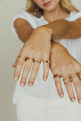 Triple Twisted Claw Ring with Stone in Opal