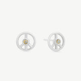 Tiny Peace Studs in Moonstone
