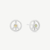 Tiny Peace Studs in Opal