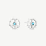 Tiny Peace Studs in Turquoise