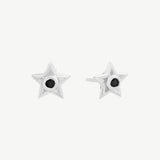 Tiny Star Studs in Black Spinel