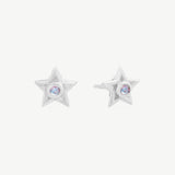 Tiny Star Studs in Moonstone